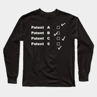 Patent A, B, C and 6 in white Long Sleeve T-Shirt